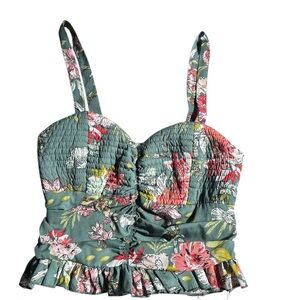 #19 B.O.G Collective Floral Tank in Green Combo